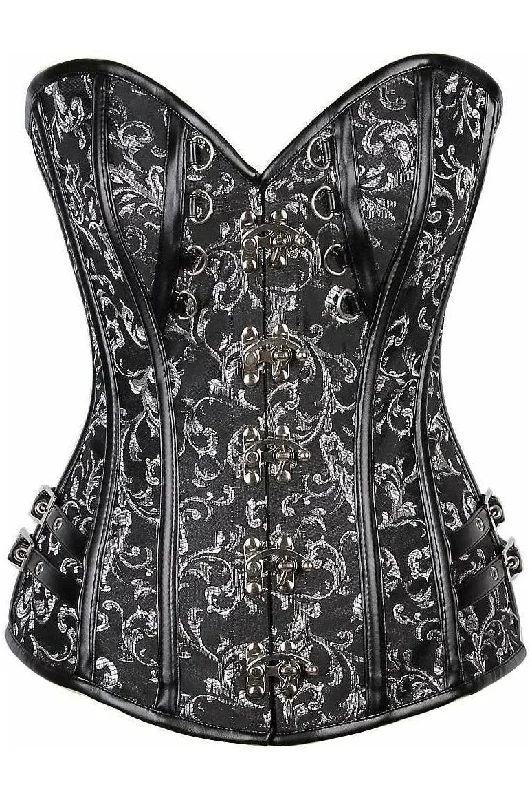 cheap women bustiers and corsets onlineTop Drawer Brocade & Faux Leather Steel Boned Corset