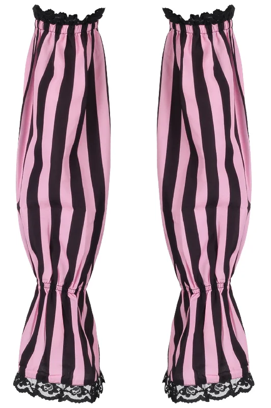 Black/Pink Striped Smocked Sleeves