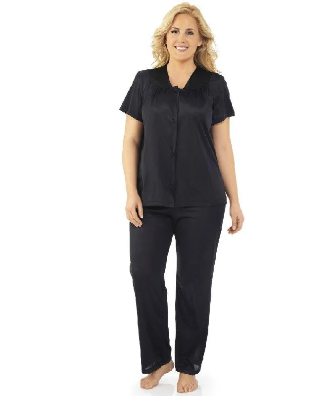 Exquisite Form Short Sleeve Pajamas - Midnight Black