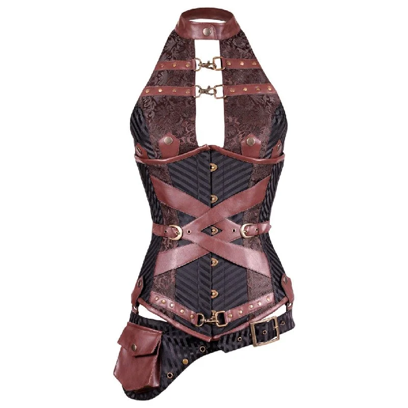 cheap women bustiers and corsets onlineEunice Steam Punk Underbust Corset with Halter Bustier