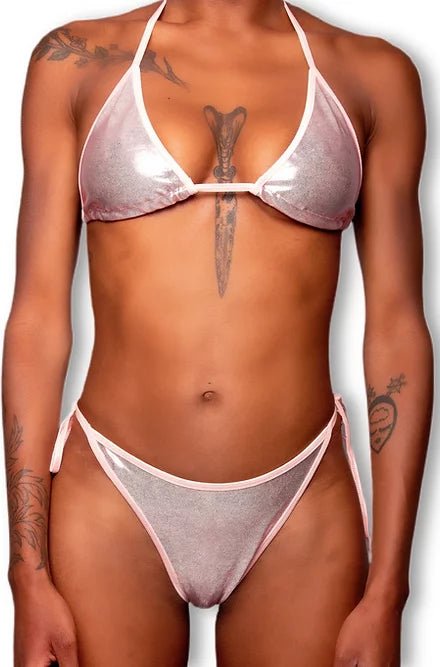 X9 Bikini: Baby Pink Metallic (Scrunch)