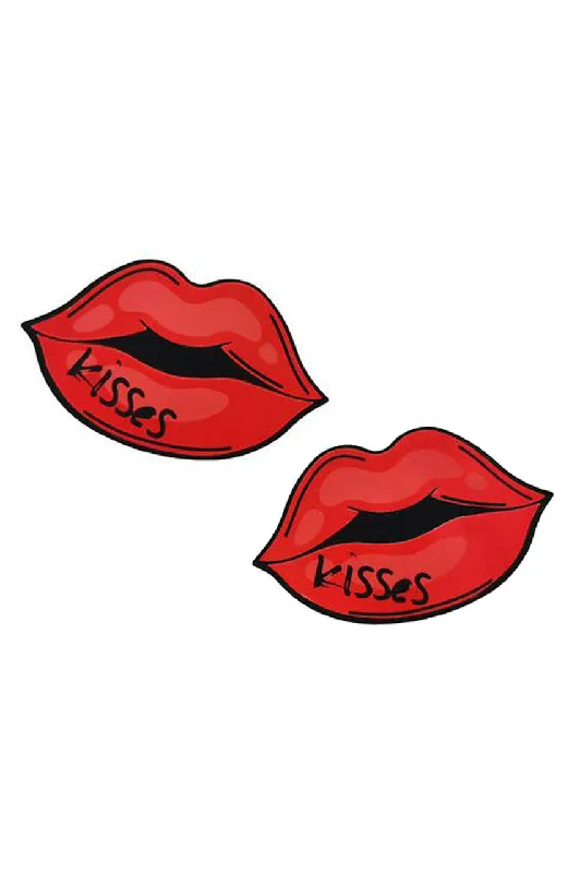 Women's Silk Lingerie Sets Red Lips Pasties