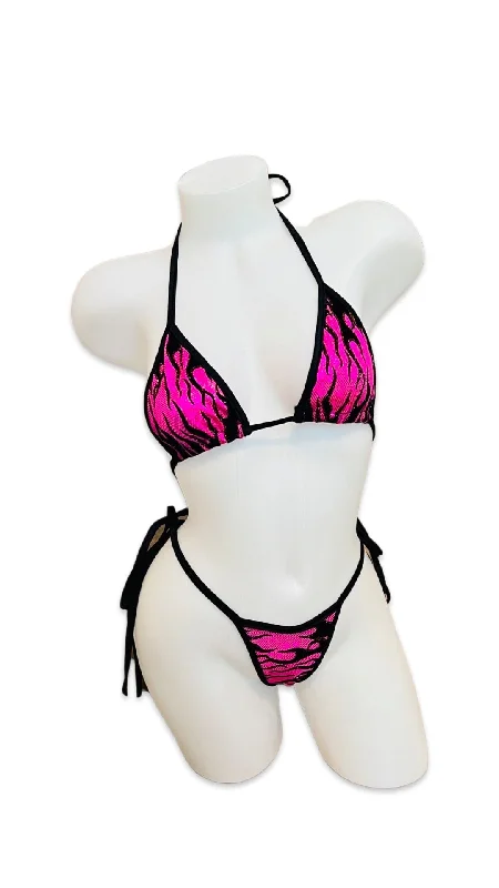 Flames Bikini Set Pink