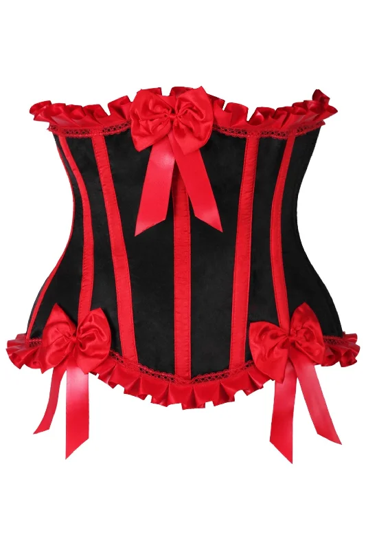 Edwardian inspired women bustiers and corsetsTop Drawer Black/Red Steel Boned Burlesque Underbust Corset Waist Cincher