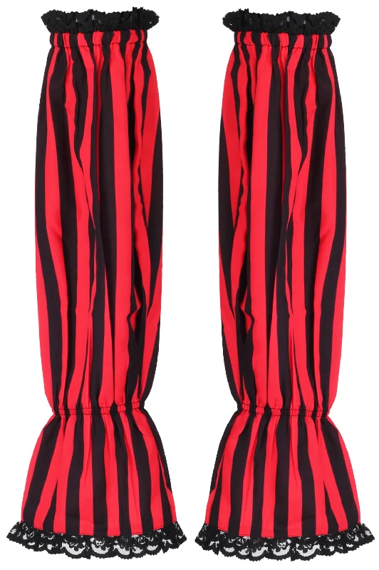 Black/Red Striped Smocked Sleeves