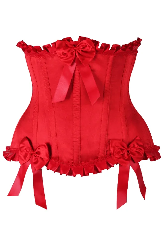 plus size women bustiers and corsetsTop Drawer Red Steel Boned Burlesque Underbust Corset Waist Cincher