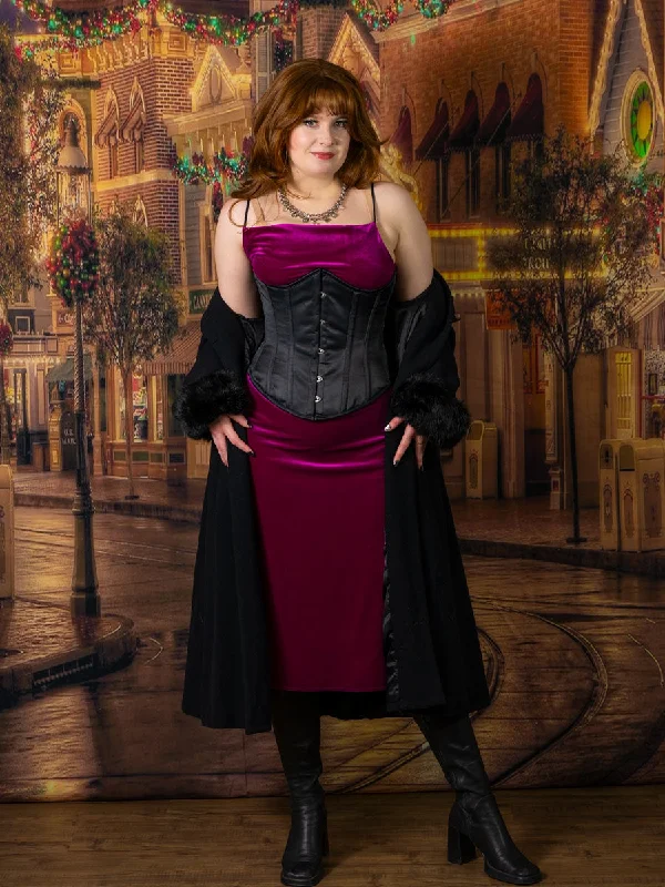 satin fabric women bustiers and corsetsSatin Romantic Curve Longline Underbust Corset : CS-345