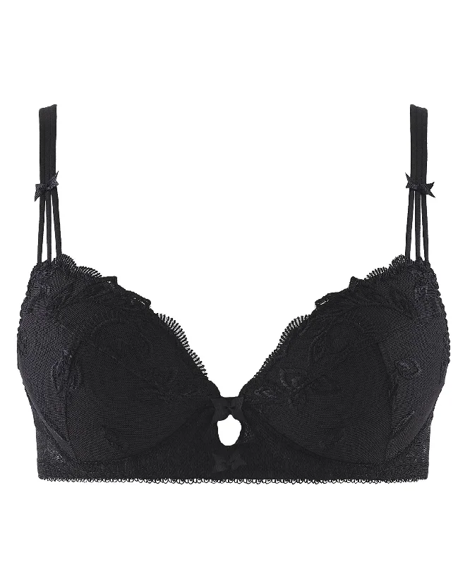 Au Bal de Flore Black Plunge Bra