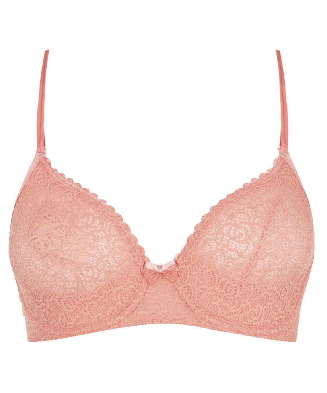 B Awesome Desert Flower Underwired Bra Coral