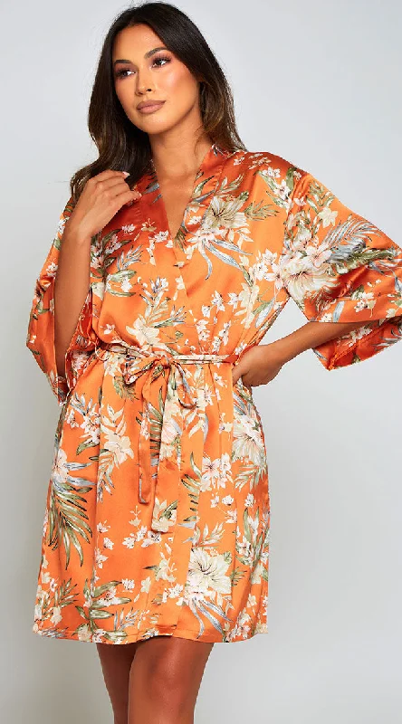 Full Bloom Satin Robe