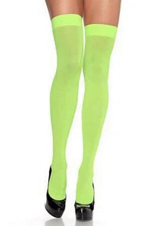 Green Nylon Thigh Highs