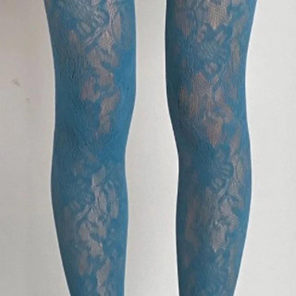 Lake Blue Punk Style Sweet Girl Tights Thigh