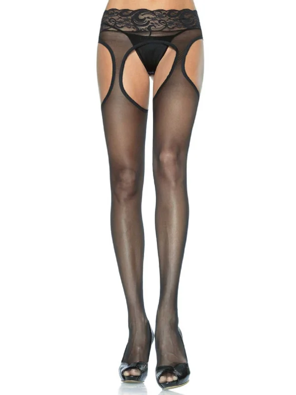 Lycra Sheer Garter Tights Plus Size