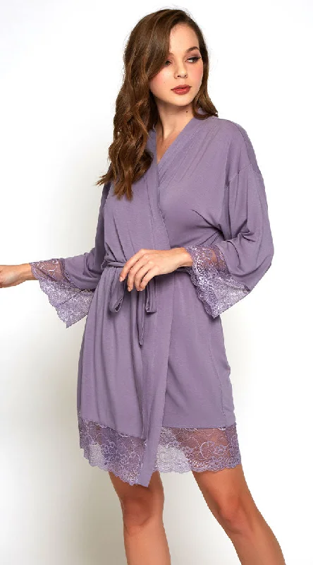 Olivia Lace Trim Robe