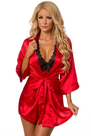 Red Midnight Romance Robe Set