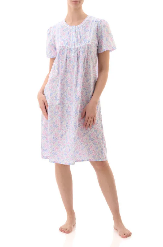 Quinley Short Sleeve Cotton Nightie (Pink & Blue)