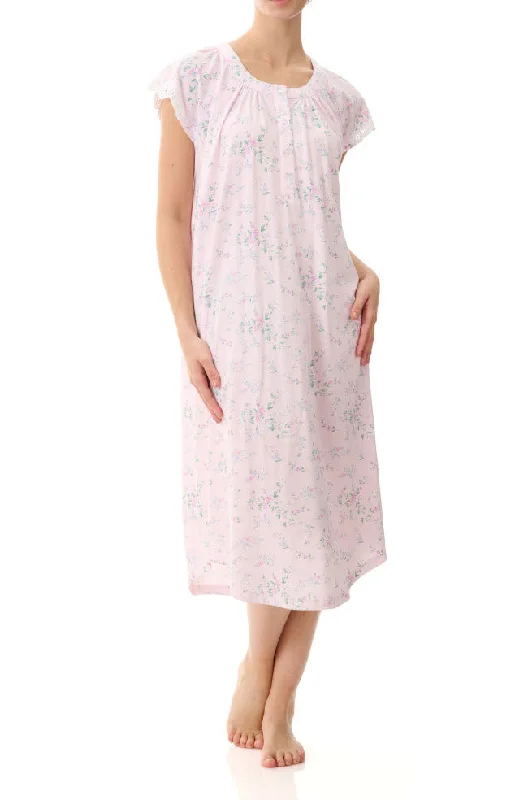 Callie Cap Sleeve Cotton Nightie (Lilac)