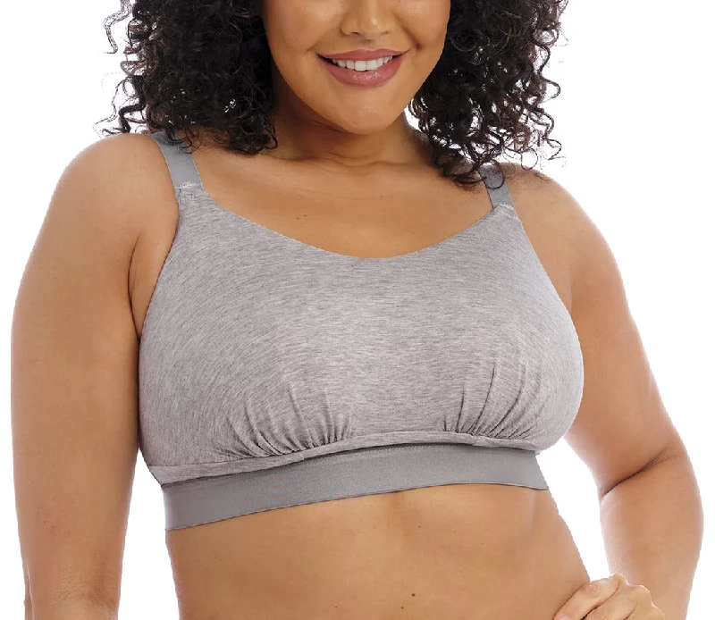 Bra with a shiny finish for a glamorous effect​ Elomi Downtime Grey Marl Wireless Bralette Bra 301417