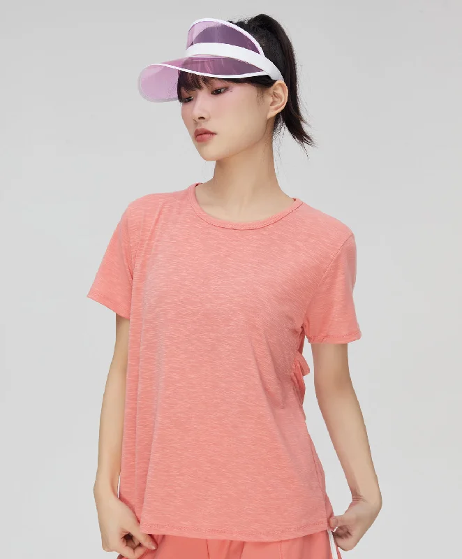 Bra with moisture - wicking lining for sweaty situations​ Energized The Great Outdoors Womens Racer-Back Sports Tee