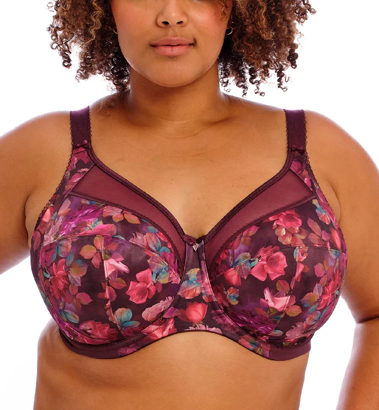 Bra with a mesh panel for added breathability Goddess Kayla Support Underwire Bra (6162) - Plum Rose Bra with a mesh panel for added breathability Goddess Kayla Support Underwire Bra (6162) - Plum Rose