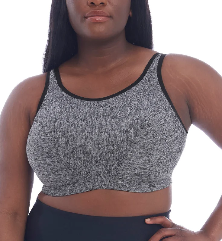 Bra with a seamless back for a smooth look under clothes Goddess Soft Cup Pewter Heather Sports Bra 6913 Bra with a seamless back for a smooth look under clothes Goddess Soft Cup Pewter Heather Sports Bra 6913