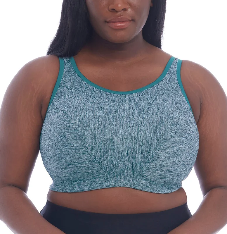 Cotton bras known for breathability and softness​ Goddess Soft Cup Teal Heather Sports Bra 6913