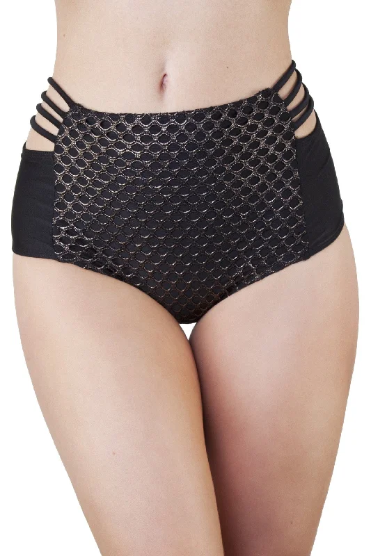 Peek & Beau Gold Fishnet High Waist Brief