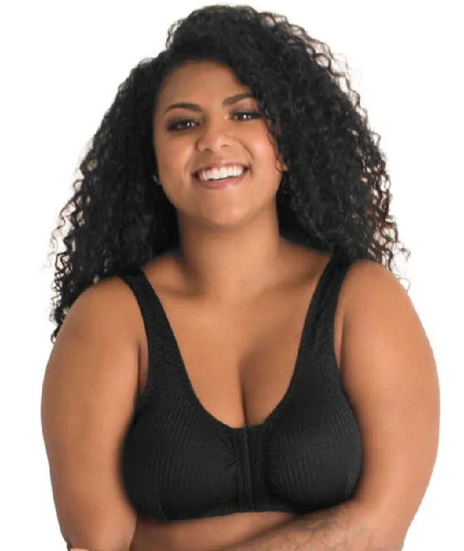 Leading Lady Marlene Wire-free Front Close Comfort Bra - Black