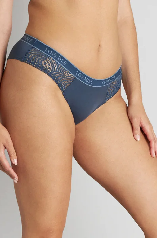 moisture wicking sports bras for sweaty workoutsCrescent Moon Brazilian Brief (Dark Denim)