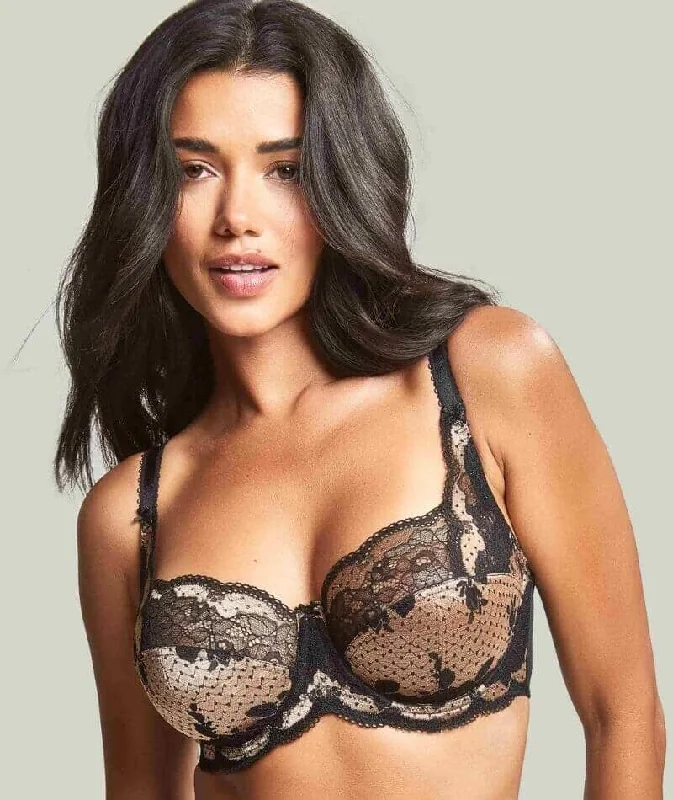 Panache Clara Full Cup Underwired Bra - Black/Vintage Gold