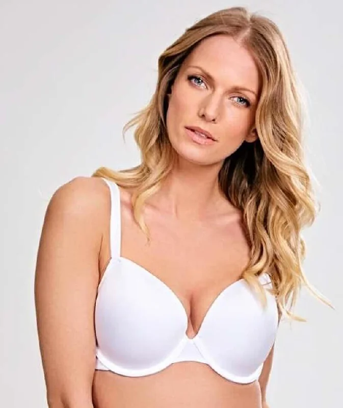 full cup nursing bras for better milk flowPanache Porcelain Elan Plunge T-shirt Bra - White