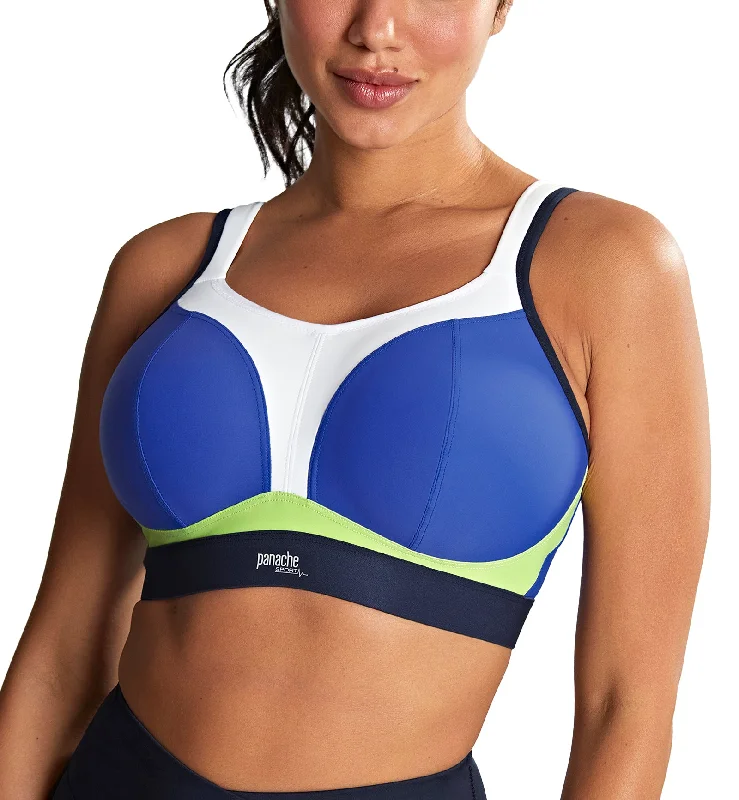 Bra with anti - bacterial properties for a hygienic fit​ Panache Boundless Racerback Non-Wire Sports Bra (7341B) - Blue