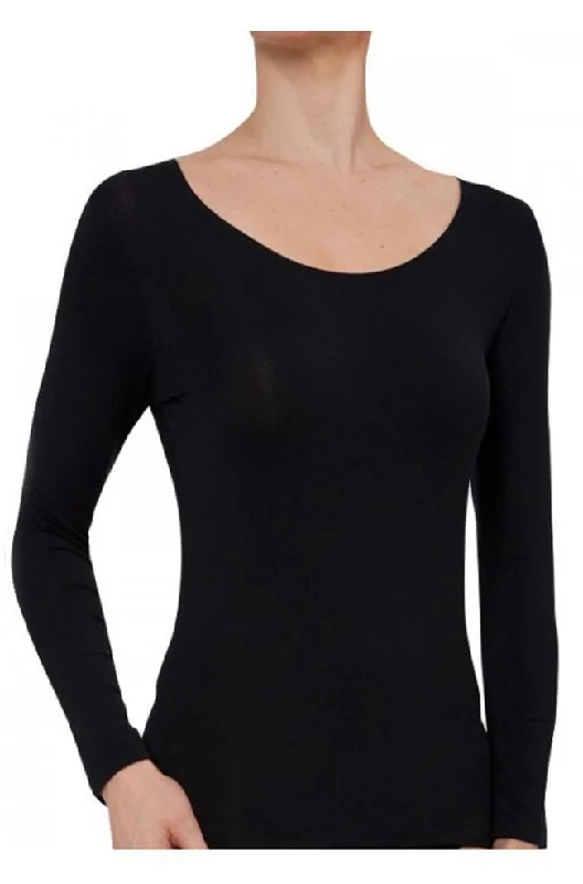 underwire bras with maximum supportPure Wool Ribbed Long Sleeve Thermal (Black or Ivory)