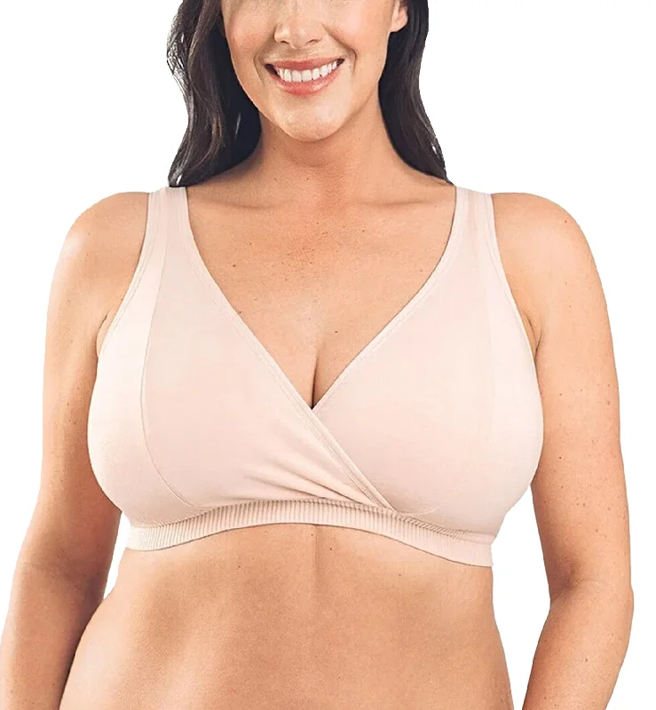 Bra with a plus - size underwire for enhanced support​ Royce Mia Organic Cotton Lounge Bra (1451) - Blush