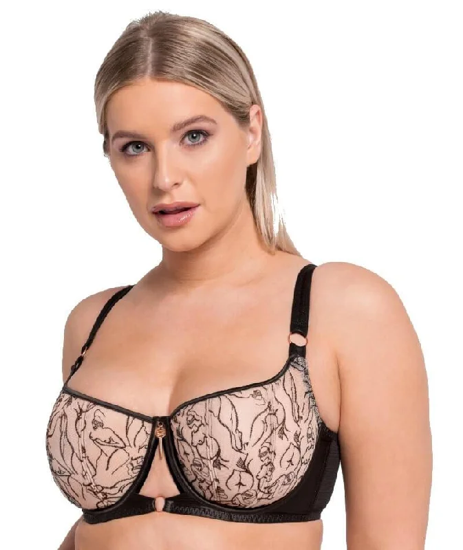 padded wireless bras for light supportScantilly Sex Education Balcony Bra - Black/Latte