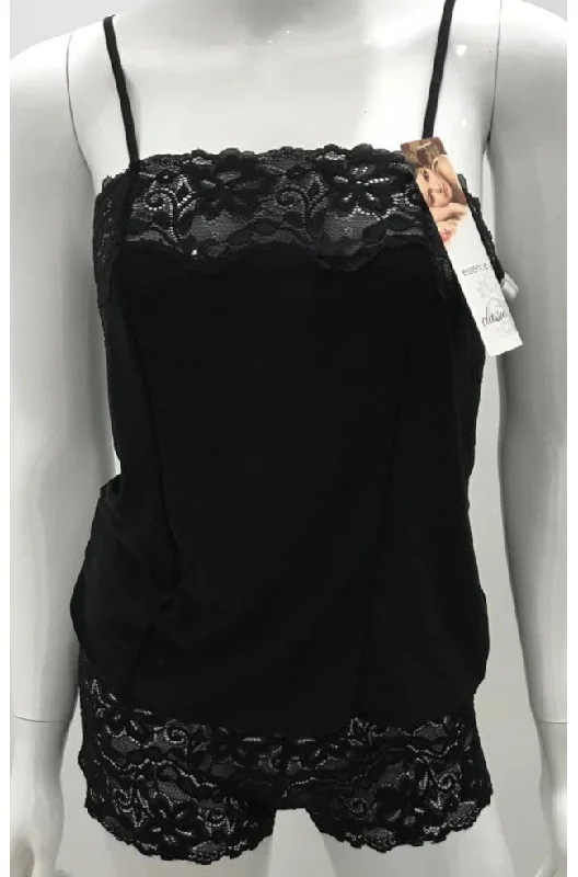 seamless wireless bras for everyday comfortSinglet Camisole with Lace Insert (Black or White)