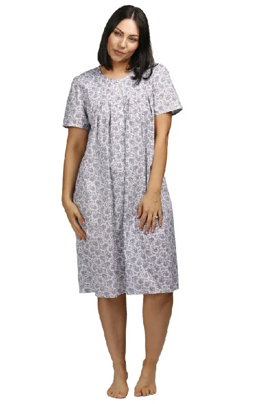 Paisley Short Sleeve Cotton Nightie (Pink)