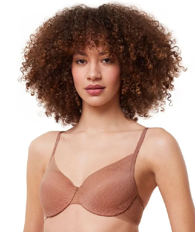 padded wireless bras for light supportTriumph Signature Sheer Underwired Padded Half Cup Bra - Toasted Almond