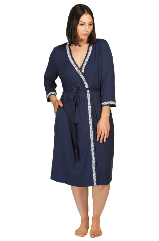 Confetti Lace Robe (Navy)