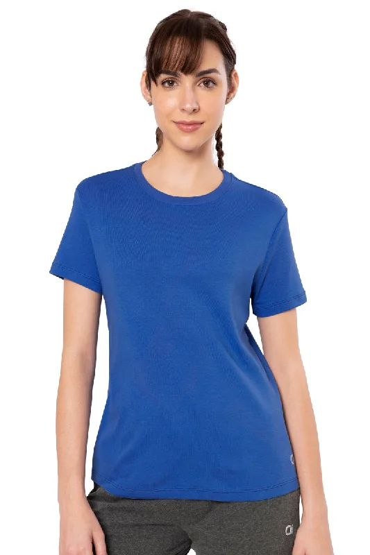 Essential Basic Short Sleeve Round Neck T-Shirt - Lazuli Blue