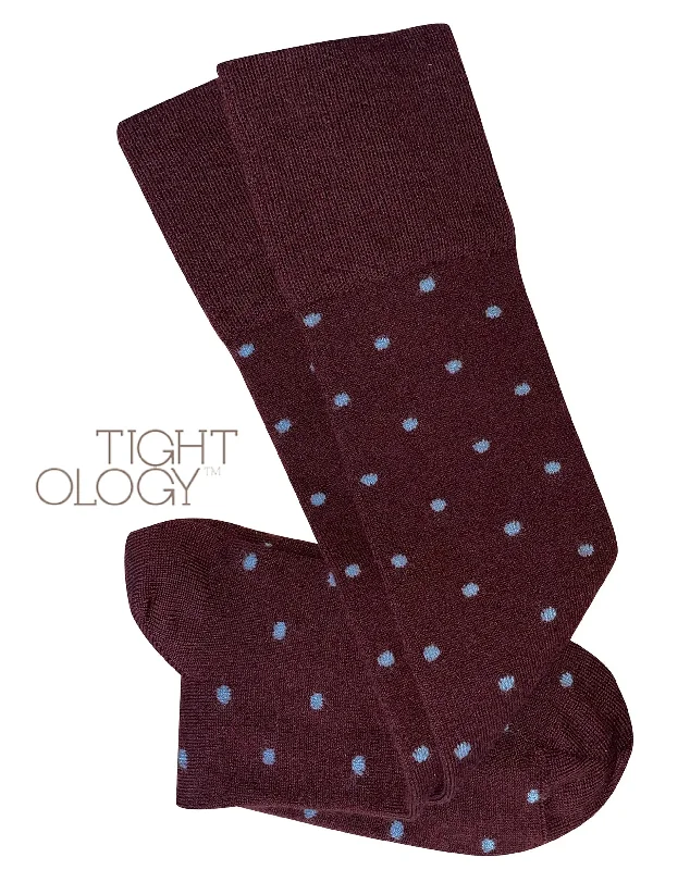 Tightology Dotty Burgundy Wool Knee High Socks