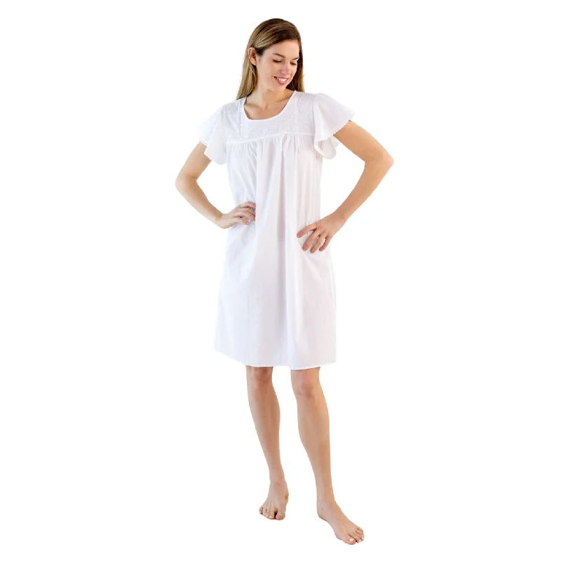 Celeste White Cotton Nightgown