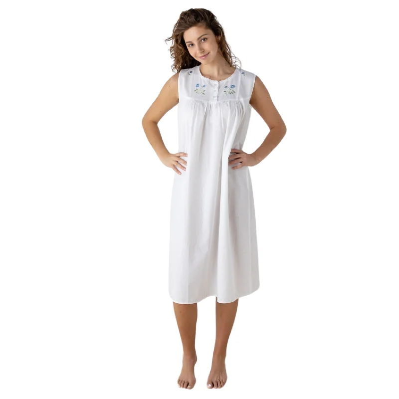 Clara White Cotton Nightgown