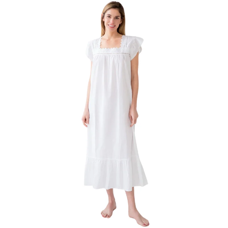 Genevieve White Cotton Nightgown