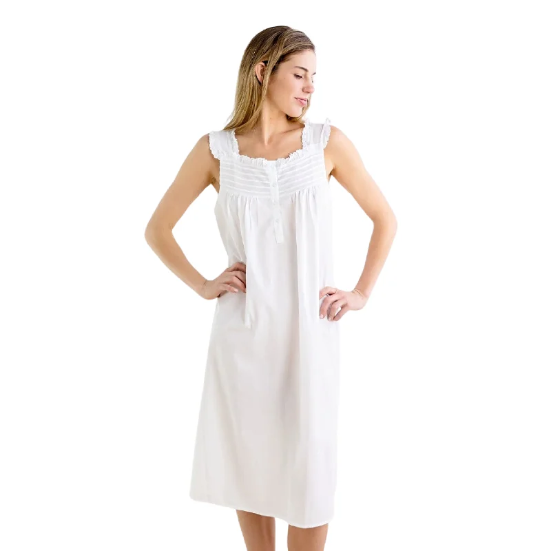 Mandi White Cotton Nightgown