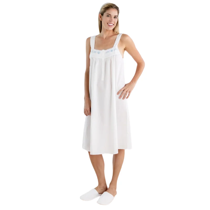 Seaside White Cotton Nightgown